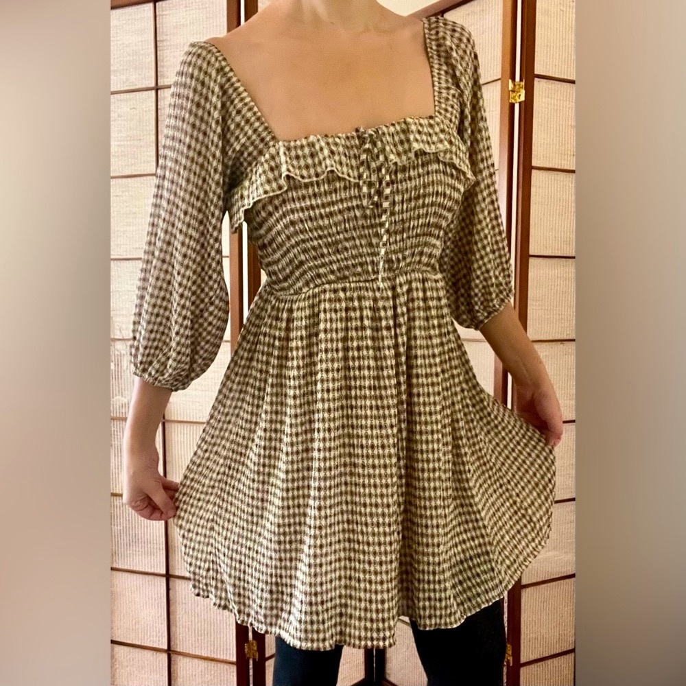 Millibon boho cottagecore kawaii pouf sleeve peasant picnic dress nwt - Picture 9 of 9